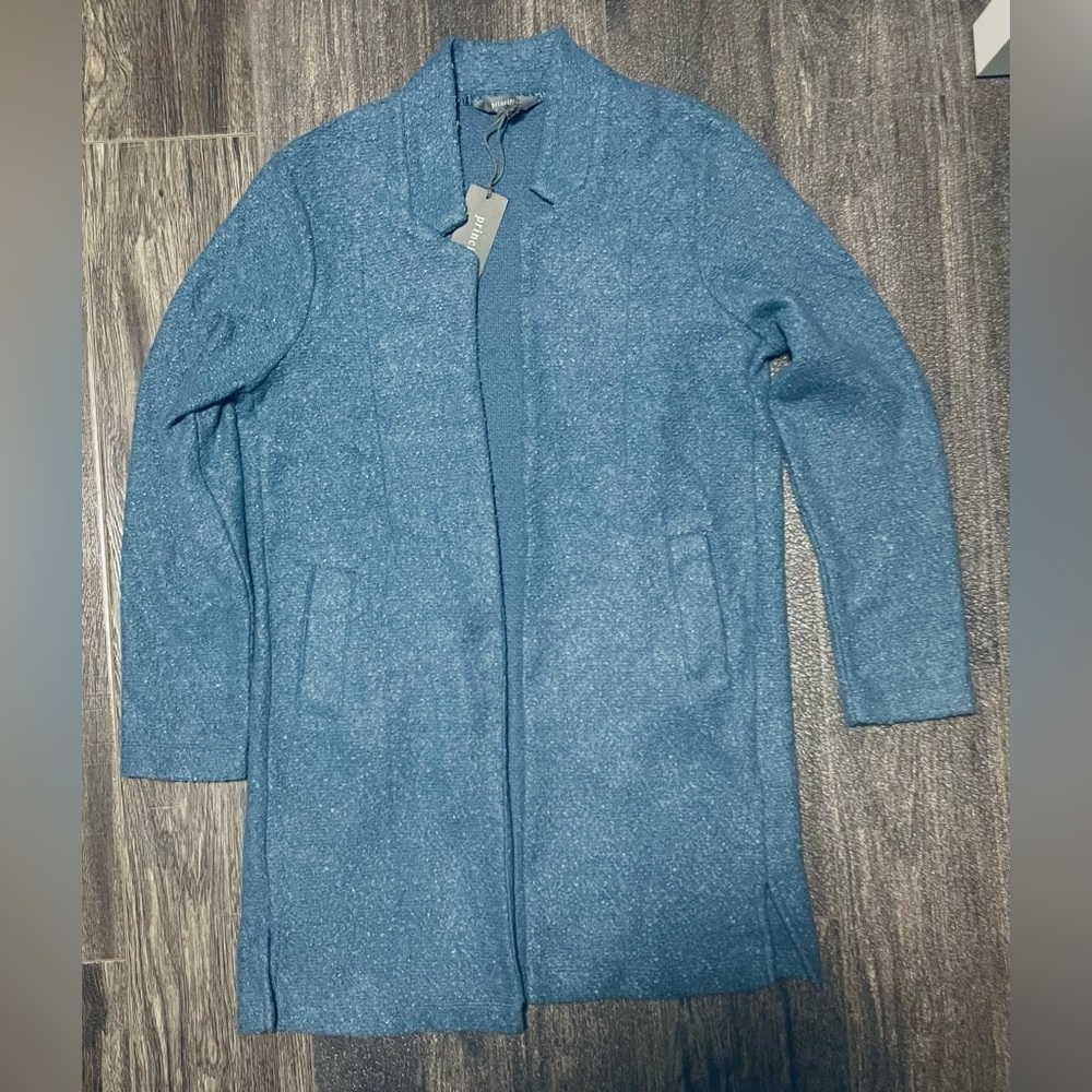Brand new blue soft wool thin weight coat. Size 14